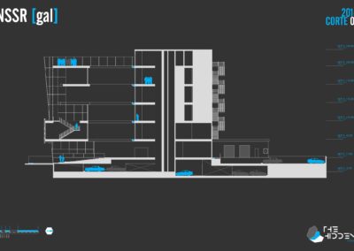 Corte esquemático para diseño de proyecto arquitectónico