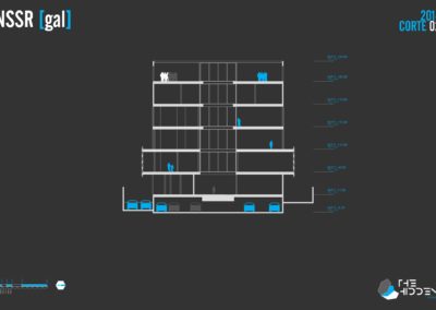 Corte esquemático para diseño de proyecto arquitectónico