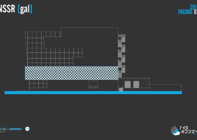 Alzado esquemático para diseño de proyecto arquitectónico