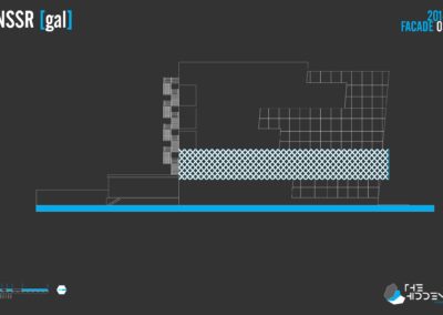 Alzado esquemático para diseño de proyecto arquitectónico