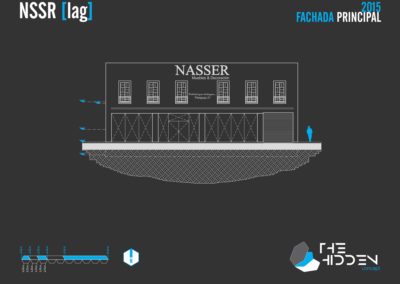 Fachada esquemática para diseño de proyecto arquitectónico